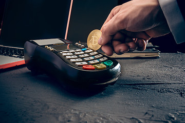 Image showing Bitcoin, credit card and POS-terminal