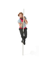 Image showing Caucasian man in traditional gondolier costume and hat