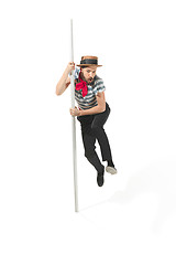 Image showing Caucasian man in traditional gondolier costume and hat