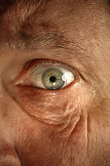 Image showing Close-up view on the eye of senior man.