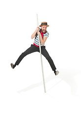 Image showing Caucasian man in traditional gondolier costume and hat