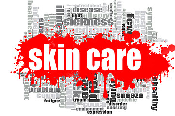 Image showing Skin care word cloud design