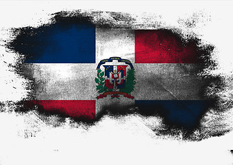 Image showing Dominican Republic flag painted with brush