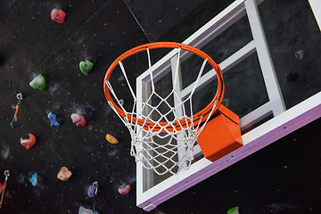 Image showing Basketball basket closeup