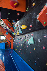 Image showing Colorful climbing modern gym