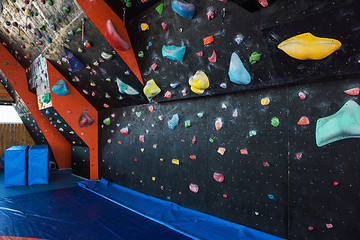 Image showing Colorful climbing modern gym