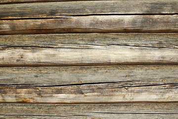 Image showing spruce boards on wooden wall