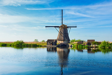 Image showing Windmills at Kinderdijk in Holland. Netherlands