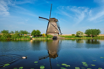 Image showing Windmills at Kinderdijk in Holland. Netherlands