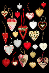 Image showing Christmas Tree Heart Bauble Decorations