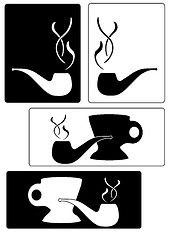 Image showing Silhouette Smoking Pipe Tags