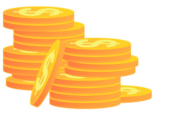 Image showing Stacks of Gold Coins