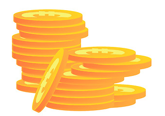 Image showing Stacks of Gold Coins Euro