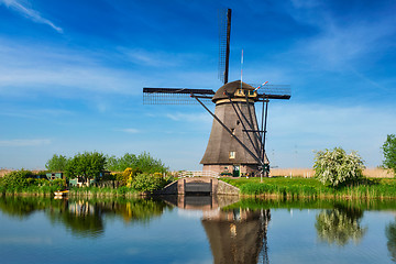 Image showing Windmills at Kinderdijk in Holland. Netherlands