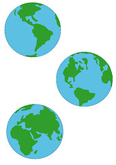 Image showing Three Earth Globes