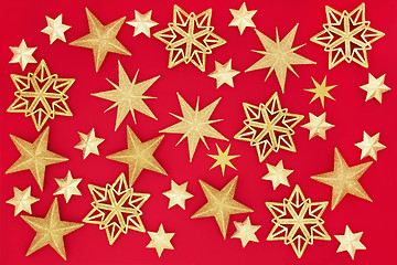 Image showing Gold Star Christmas Background