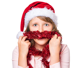 Image showing Portrait of little Christmas girl