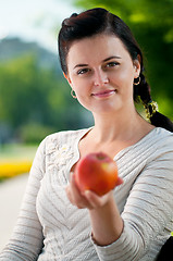 Image showing Young woman outdoors