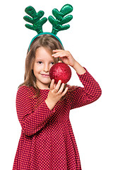 Image showing Portrait of little Christmas girl