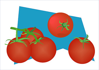 Image showing Tomatoes on Blue