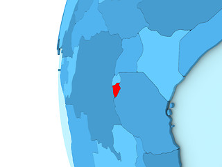 Image showing Burundi on blue globe