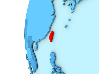 Image showing Taiwan on blue globe