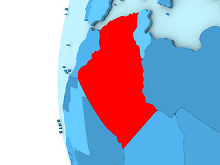 Image showing Algeria on blue globe
