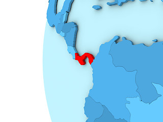 Image showing Panama on blue globe