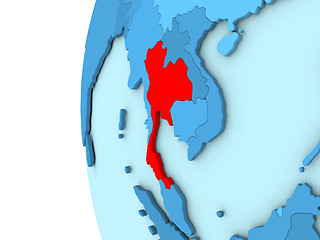 Image showing Thailand on blue globe