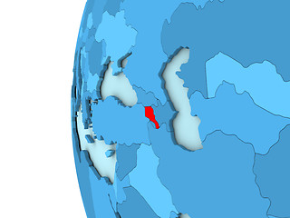 Image showing Armenia on blue globe