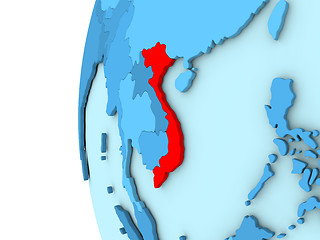 Image showing Vietnam on blue globe