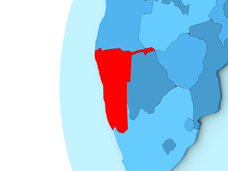 Image showing Namibia on blue globe