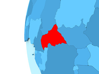 Image showing Central Africa on blue globe