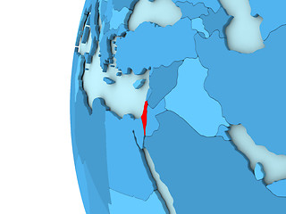 Image showing Israel on blue globe