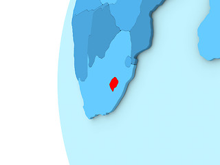 Image showing Lesotho on blue globe