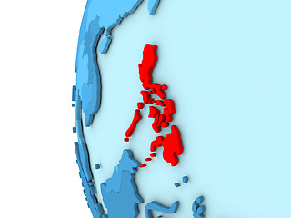 Image showing Philippines on blue globe