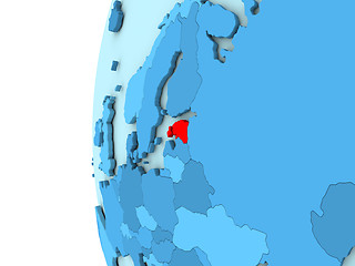 Image showing Estonia on blue globe