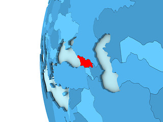 Image showing Georgia on blue globe