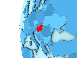 Image showing Hungary on blue globe