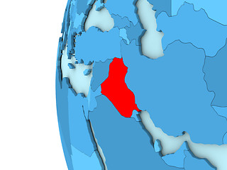 Image showing Iraq on blue globe