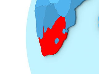 Image showing South Africa on blue globe