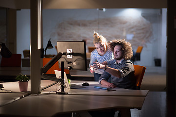 Image showing young designers in the night office