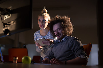 Image showing young designers in the night office