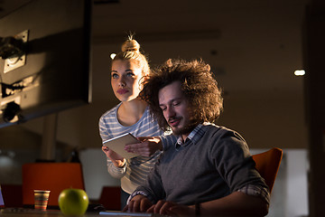 Image showing young designers in the night office