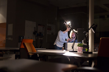 Image showing young designers in the night office