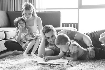 Image showing young couple spending time with kids