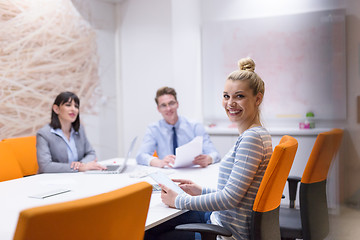 Image showing Business Team At A Meeting at modern office building