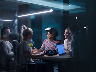 Image showing Multiethnic Business team using virtual reality headset