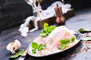 Image showing raw fish fillet 