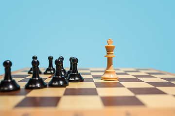 Image showing The chess board and game concept of business ideas and competition.